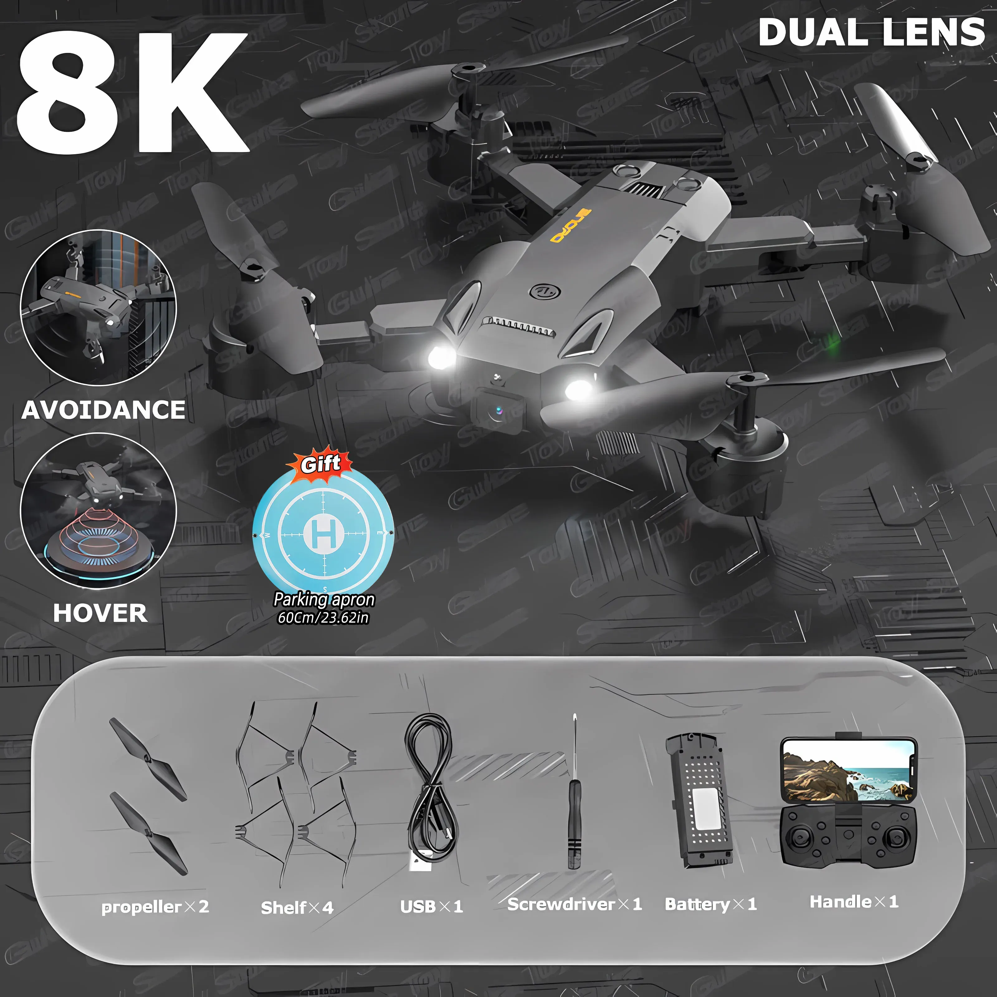 Drönare Ny Q6 DRONE GPS 8K Professionell Dual Camera 4K WiFi FPV Auto Hinder Undvikande vikning Quadcopter RC Distance Hold förkläde säljer