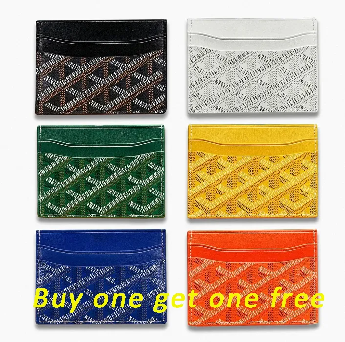 Soporte de tarjeta de diseñador Comprar uno Obtenga una mini billetera GRATIS de cuero de cuero Fashion Men Purses Hombres para hombres Tarjetas de anillo de llaves y monedas