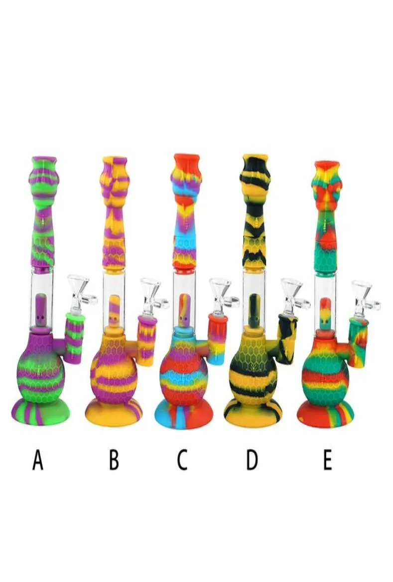 Pipe à eau en silicone fumant des bongs avec du bol Bubbler Hookah Dab Rig Oil Pipes 88 pouces5841600