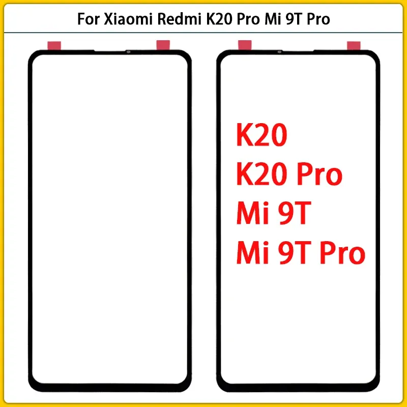 Panel 10PCS For Xiaomi Redmi K20 Pro Mi9T Mi 9T Pro Touch Screen LCD Front Outer Glass Panel Touchs Glass Cover Lens With OCA Replace