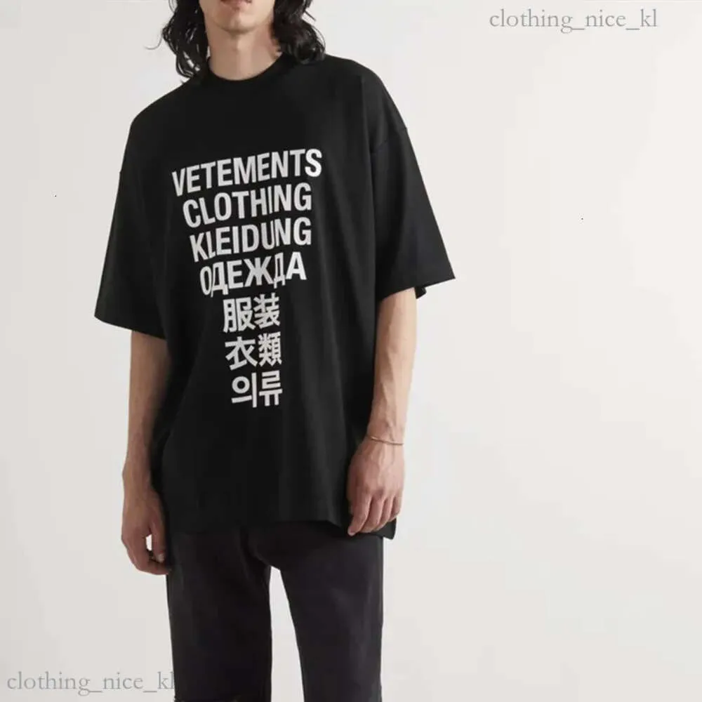 Herren-T-Shirts gute Qualität Vetements Mode Shirts Männer 1 1 sieben Sprachen Vintage Frauen T-Shirt Übergroße Tee Herren Kleidung Vetement 585