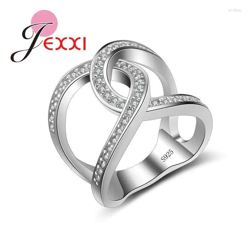 Cluster Rings Romantic Bar Design Fashion 925 Silver Cubic Zirconia Style for Women Charm Wedding Accessories Pretty Cadeau