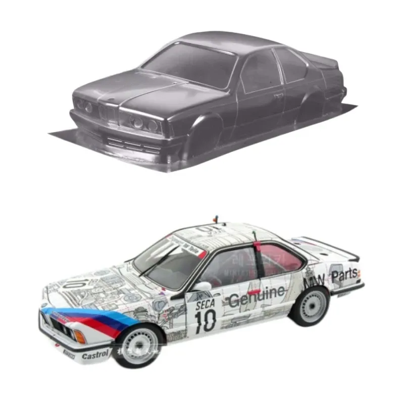 Bilar 1986 1/10 BM 635CSI Clear PC Shell Body 190mm för RC Drift Car Toys Electric Vehicle Model 258mm hjulbas