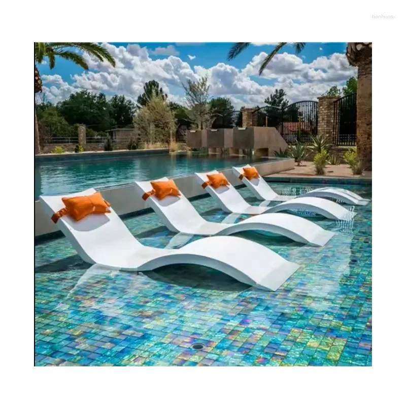 Kamp Mobilya Tasarımcıları Sun Lounger Havuz Kenar Sandalye Su Yatağı Plajı Bahçe Yüzme Salonu Plastik