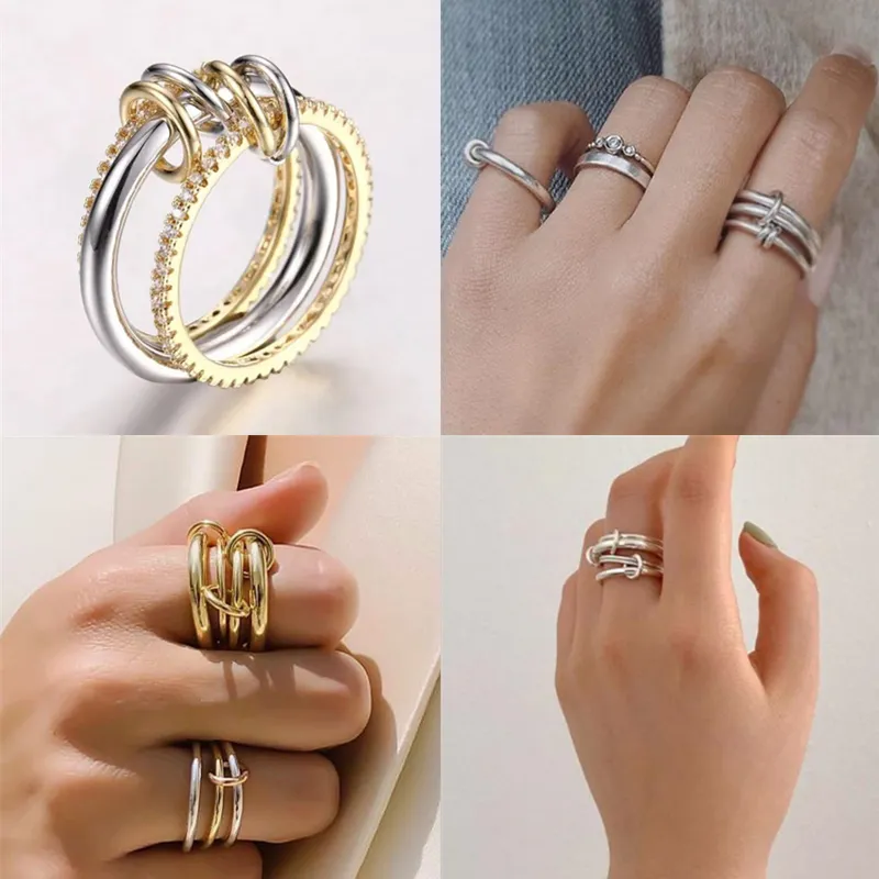 2024 new designer Halley Gemini Band Rings Spinelli Kilcollin brand New luxury Industrial wind jewelry gold 925 sterling silver multiple ring Mother Day gift