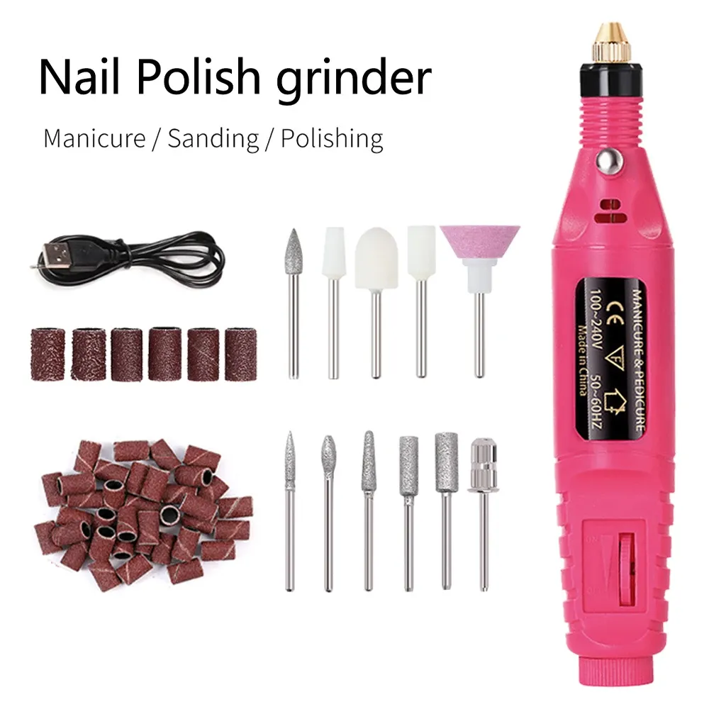 Trapani halaiman ad alta velocità levigatura elettrica unghie per perforazione kit manicure pedicure macinatura degli strumenti per penna per nail art di lucidatura