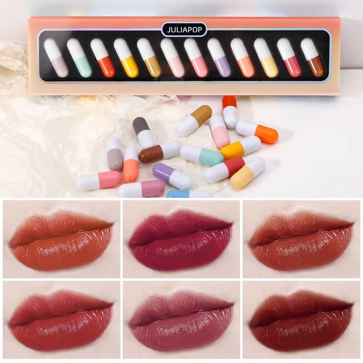 Lipstick Juliapop Capsule Mini Lipstick Set de populaire aanbeveling Ins 12 kleuren fluwelen mat waterdichte cosmetica sexy lip make -up