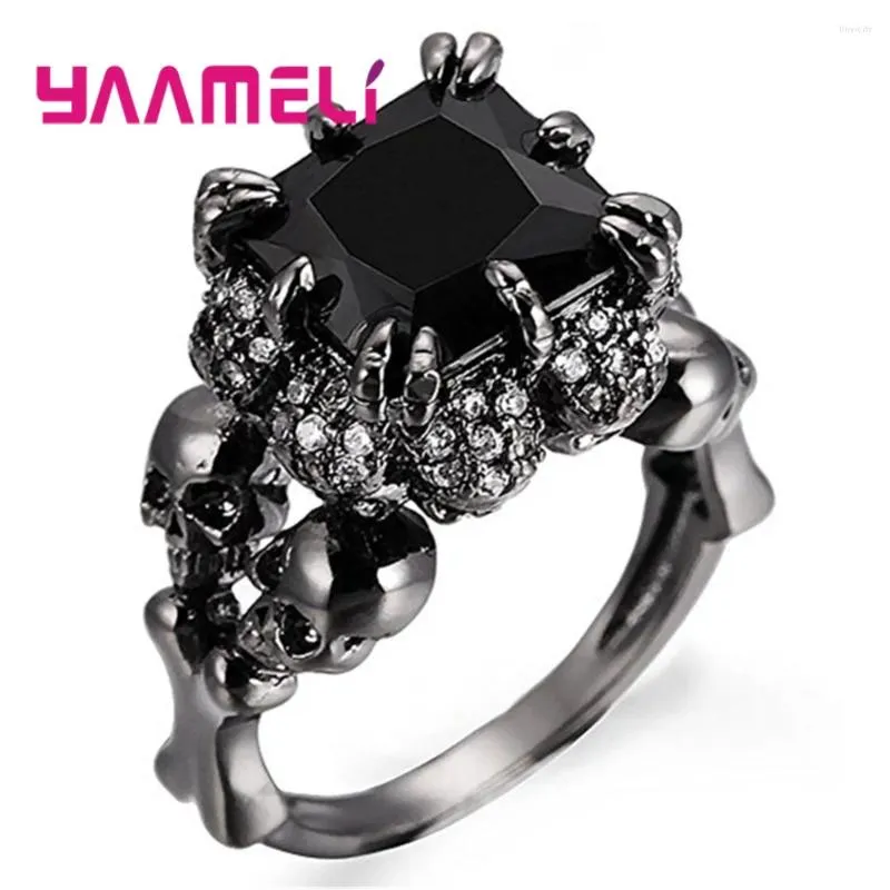 Cluster ringen de nieuwste mode -punkstijl unisex 925 sterling zilveren hiphop/rockvinger voor vrouwen/mannen jubileumfeest/carnaval