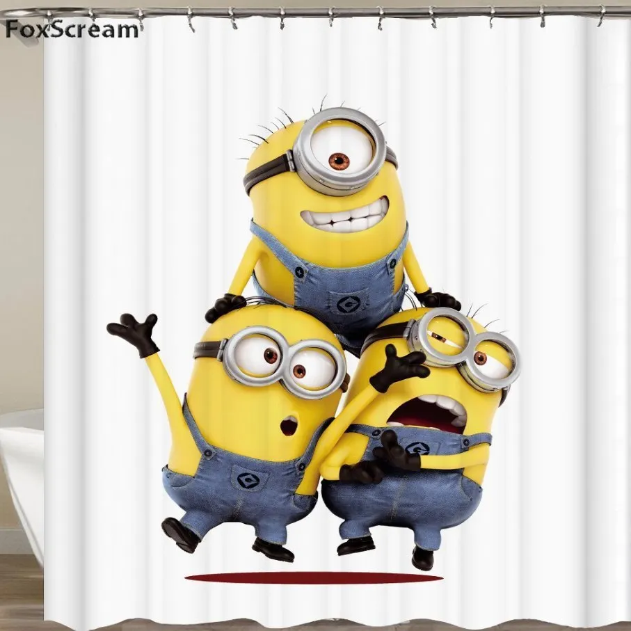 Bathroom 3d yellow shower curtains Mischievous Series Shower Curtains Cartoon Polyester Waterproof Bathroom Curtain C18112201253r