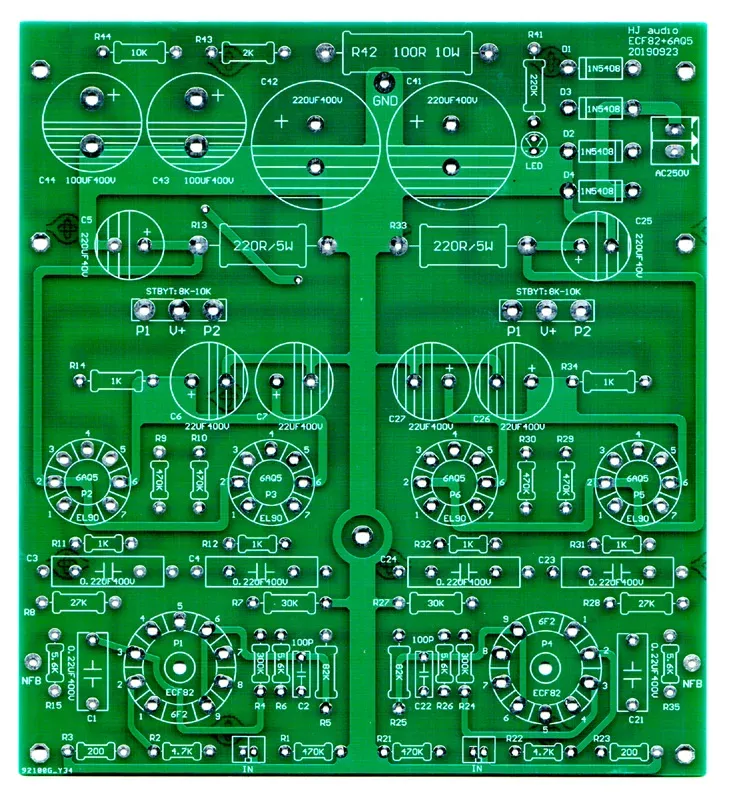 Tubo amplificatore tubo amplificatore potenza amplificatore ST6aq5pp 2*10w tubo pushpull amplificatore circuiti pcb