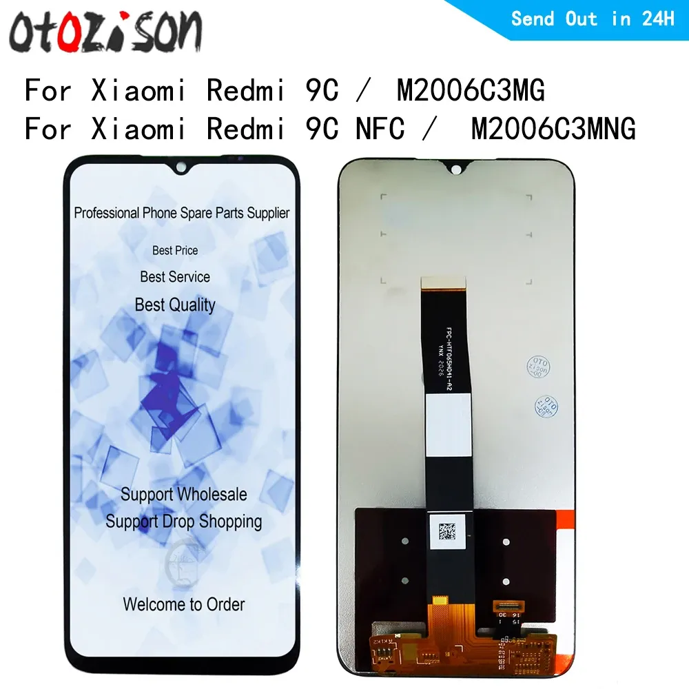 Schermen LCD voor Xiaomi Redmi 9C M2006C3MG Display Touch Panel Screen Digitizer met frame -assemblage voor Xiaomi Redmi 9c NFC M2006C3Mng