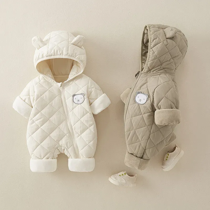 One-Pieces Winter Newborn Clothes Baby Girl Clothes Thickened Baby Jumpsuit Warm Baby Romper Cotton Jacket Romper Boy Overalls Toddler Coat