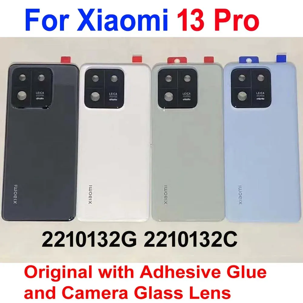 Frames originele batterijbehuizingsdeur voor Xiaomi Mi 13 Pro mobiel deksel achteromslag achterbehuizing met cameraframe lens + lijm tape