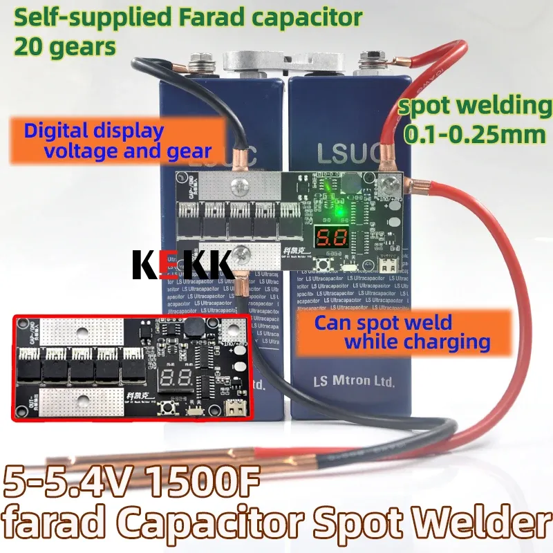 Puntlassers K6 Маленькие портативные портативные DIY 5V конденсаторы Farad Spot Welder Kit Pacb Плата управления Пчетой 18650 Парка батарея сварка уклон