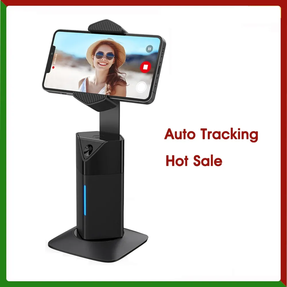 Sticks 360 ° Rotation Auto Tracking Phone Holder Tripound Mount Stabilizer Gimbal Gestkontroll för Vlogging Tiktok Live Video