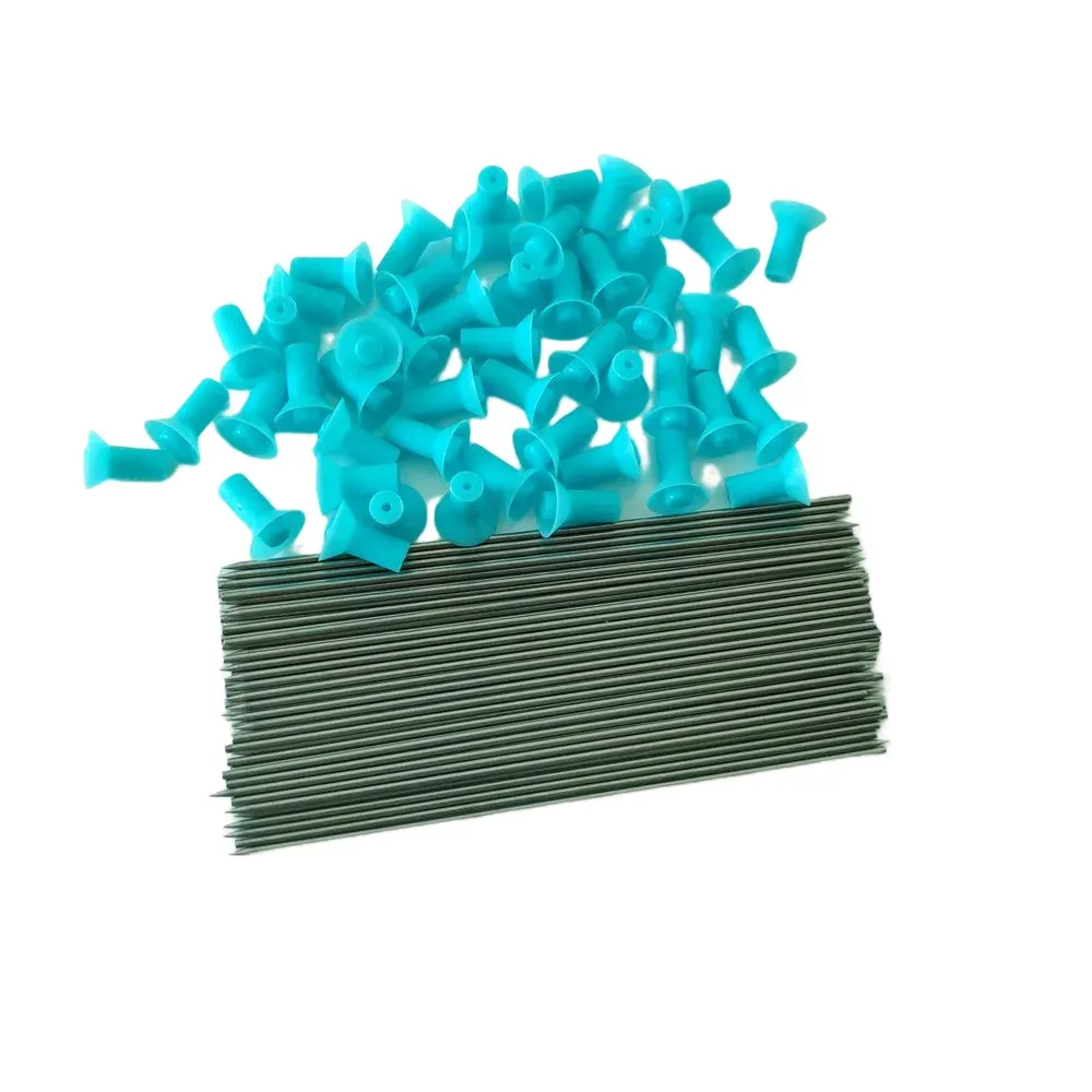 Fléchettes 50pcs Blue Caoutchouc CAPLOS 4 pouces Longueur O.D 0,05 pouce Boulage Fordue pour chasse extérieur 40 '' / 10 mm calibre BlowPipe Arcry Accy