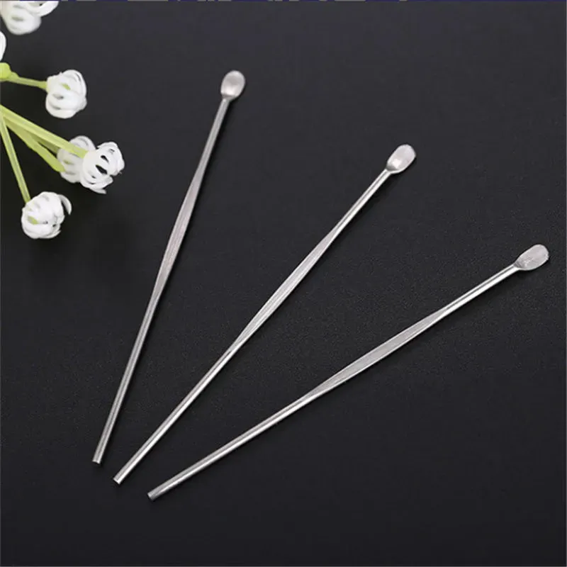 SS Wax Dabber Tools 80mm Stainless Steel Ear Care Removal Cleaner Ego Pen Dry Herb Dab Titanium Nail Concentrate Daber Dabbing Smoking Accessories