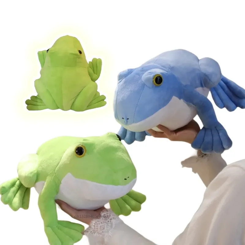 Animals Simulation 32/40CM Bouncing Frog Stuffed Animal Cartoon High Quality Green Blue Animals Super Soft Dolls Birthday Gifts Toys