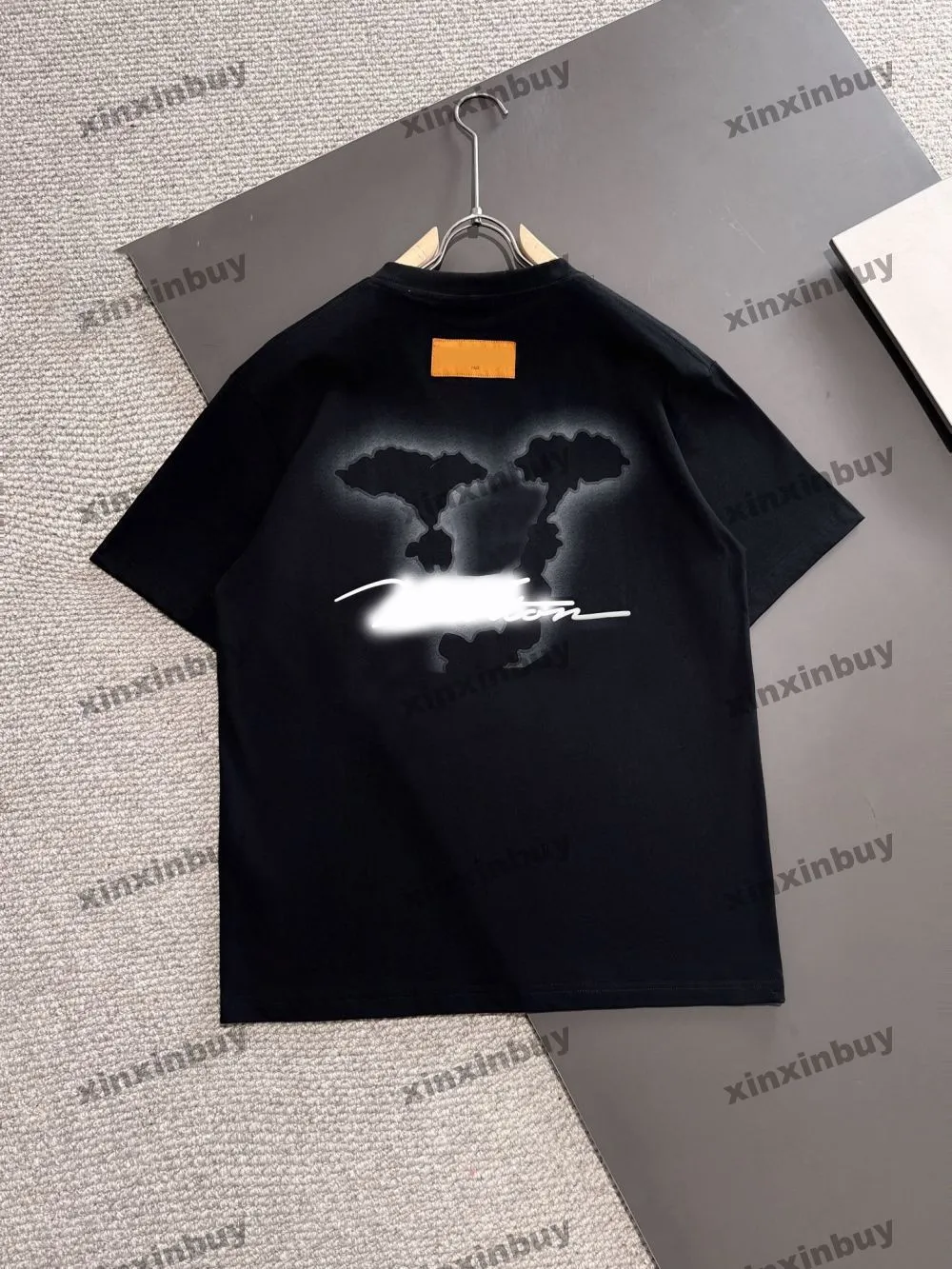 Xinxinbuy Men Designer Tee T-shirt 2024 Italie Back Hollow Out Letter Imprimée 1854 Coton Coton Coton Coton Femmes Blanc Black S-2xl