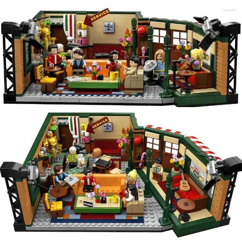 الحزب لصالح الحفلات في الأسهم التلفزيونية الكلاسيكية Friends American Central Perk Cafe Fit Lepining Model Build Bricks 21319 Toy Gifts