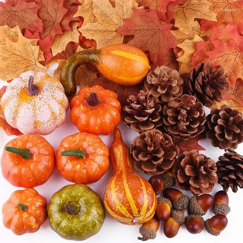 Decoratieve bloemen 50/12 -stcs kunstmatige Hallowee Pumpkin Simulation Groente Diy Craft Autumn Fall Wrans Decorations Mini For Home Party