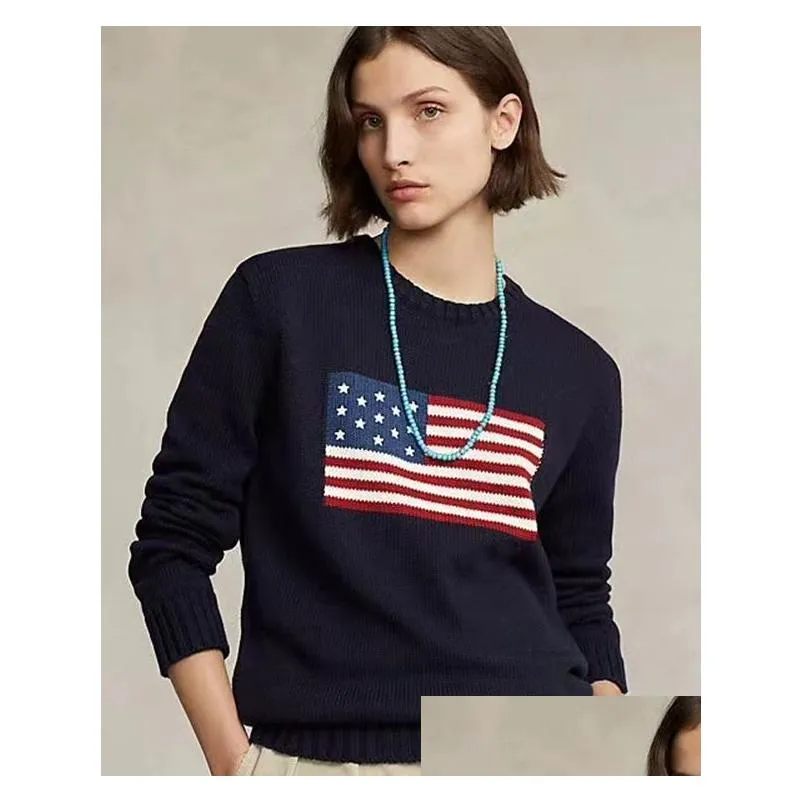 Pulls à hommes Us Uswens Extérieur Sweater tricoté American Flag Round Neck 2023 Hiver High-Und Luxury Fashion Cotton Plov Ota5r, coton confortable