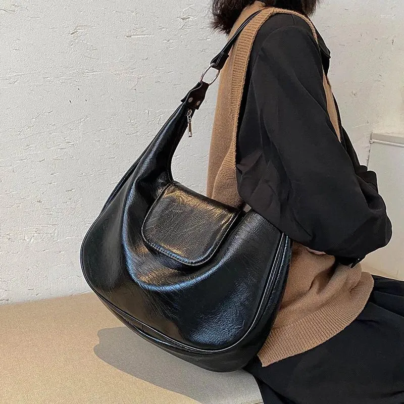 Torba Vintage damskie torby na ramiona torebki skórzane i torebki 2024 dłoni o dużej pojemności dama zimowa marka trendów hobos