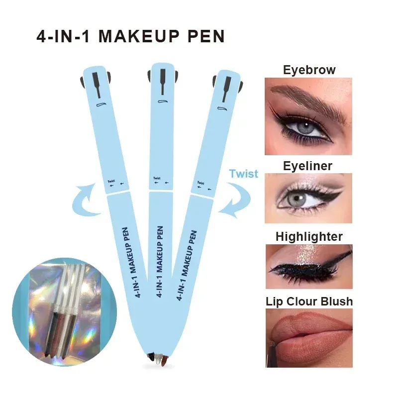 Amplaceurs 4 en 1 crayon à crayon à crayon à crayon à crayon Highlighter Highlighter Imperproof Drawing Brow Létroité Eyeliner Eyeliner Eyeliner Beauté Tools