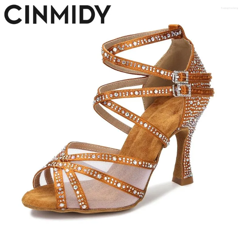 Dance Shoes CINMIDY Women Mesh Latin Ballroom Sneakers Silk Satin Wedding Soft Bottom Women's Sandals