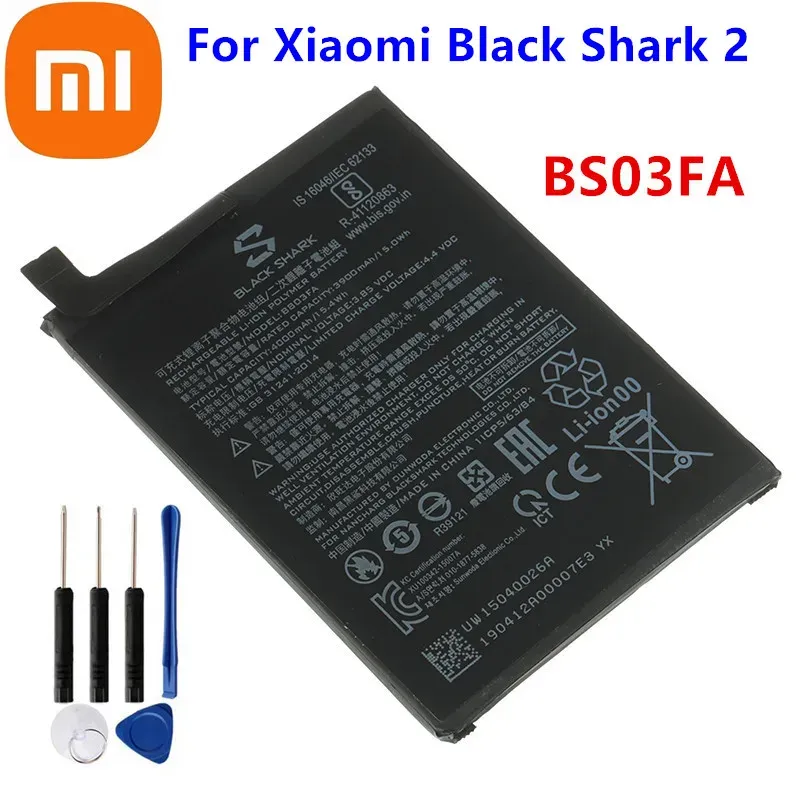 Batterier Xiaomi 100% Original 4000mAh BS03FA BSO3FA BS03FA -batteri för Xiaomi Black Shark 2 Black Shark 2 Pro BS03FA + Tools