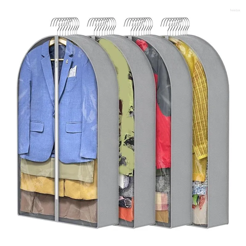 Storage Bags 4Pcs 40In Garment Bag Clothing For Hanging Clothes With 6.5In Gusseted Moth Proof