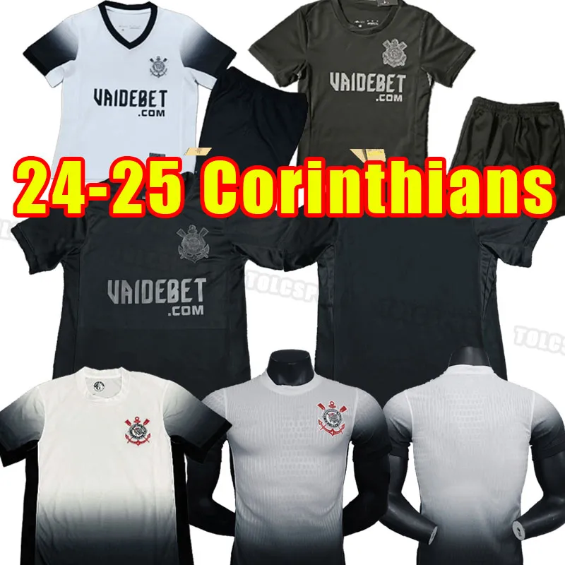2024 2025 Soccer Jerseys Corinthian Home Away Willian 24 25 Camisetas voetbalshirt de footb Gabriel Balbuena Jadson Fans Player Versie Men Kids Full Kits