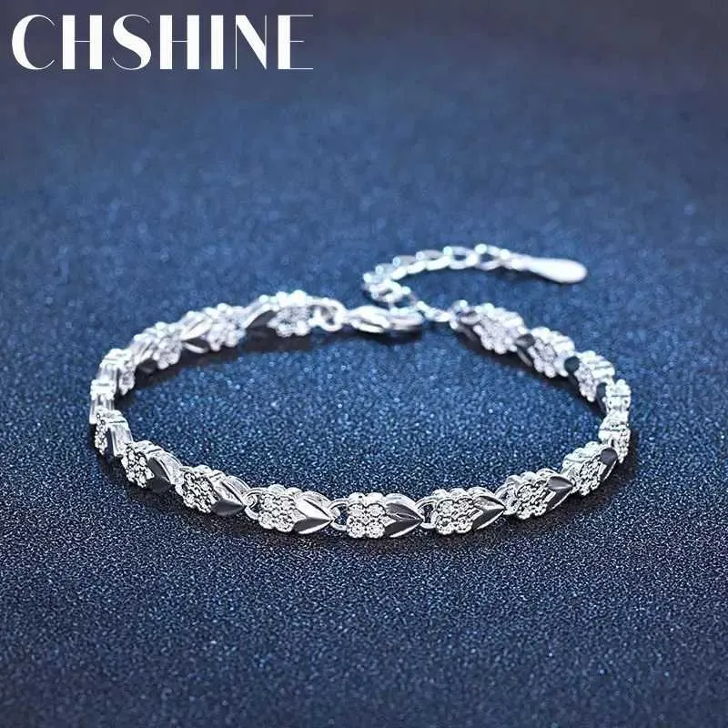 Beaded Fine heart bracelets 925 Sterling Silver chain cuff for women men adjustable high quality fashion popular party jewelry gifts 240423