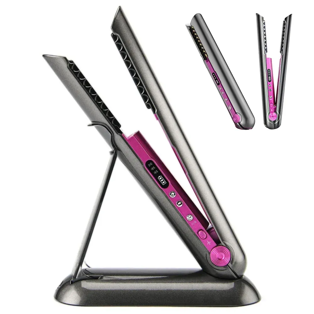 Irons Professional Flat Iron Titan Plate Roller Wireless Portable Hair Straightener Fast Heating Curly Roller Negative Ions 4800mAH