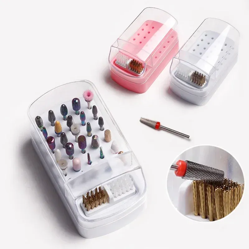 Bits 10/30 Holes Nail Art Drill Storage Box Grinding Polish Head Bit Holder Display Nail Drill Bits Organizer Nail Stand Manicure