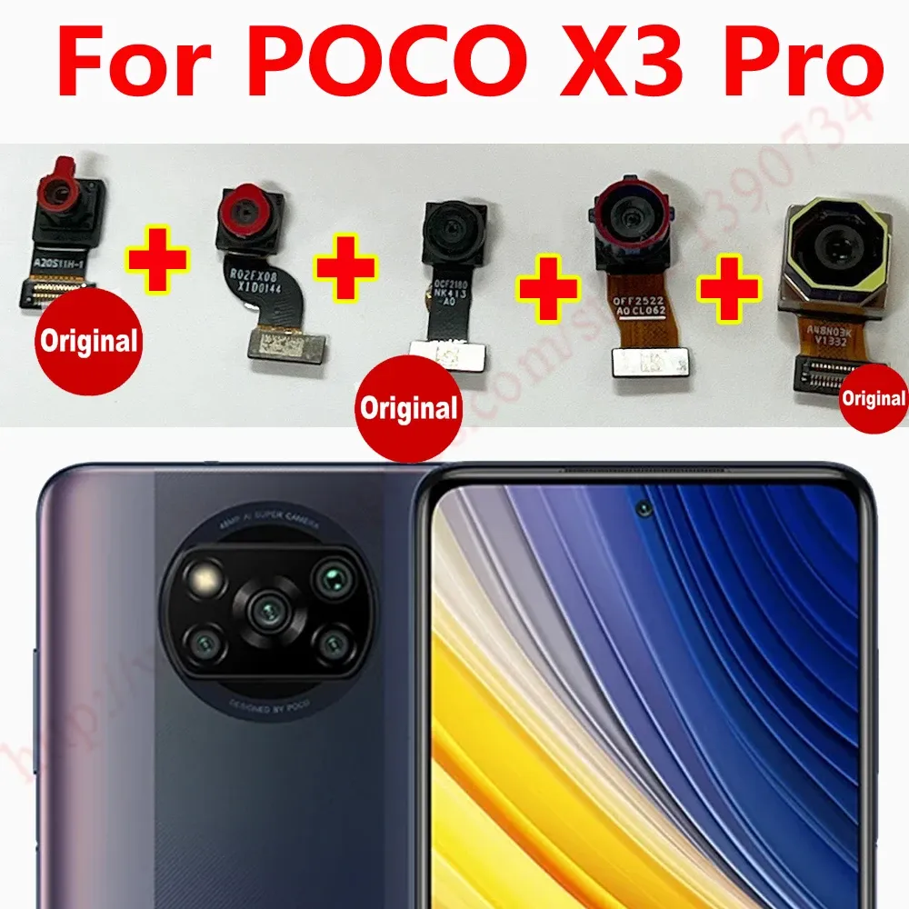 Xiaomi Poco X3 Pro Selfie Frontal Big Backside Main Lear Facing Camera Flex Cable Cable Repair Partsのケーブルオリジナルフロントバックカメラ