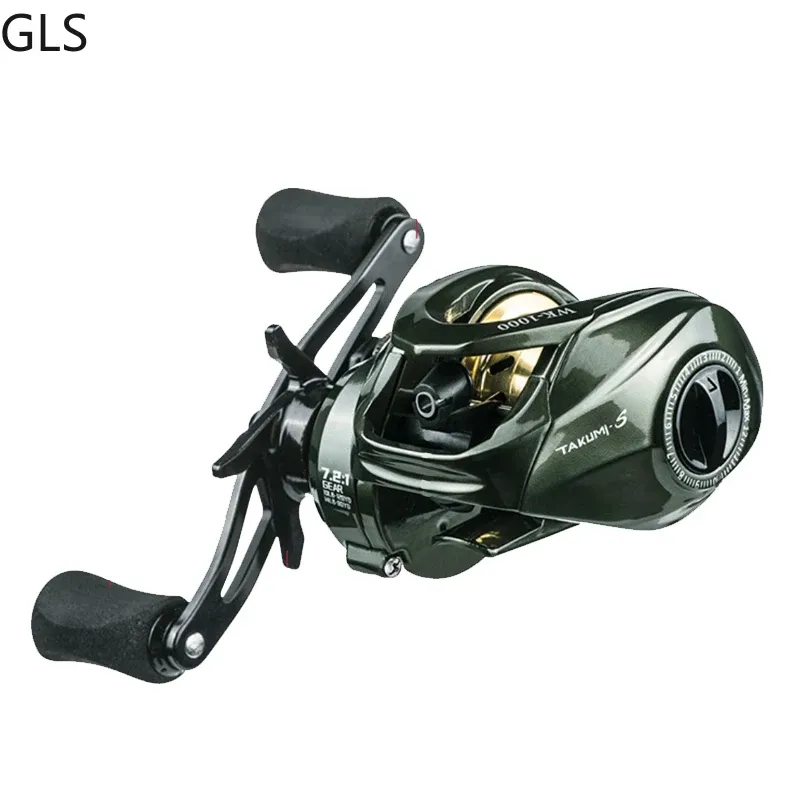 Accessories GLS 7.2:1 Gear Ratio Magnetic Brake System Baitcasting Reel Max Drag 8kg EVA Grip Sea Trout/Perch Fishing Reel baitcaster