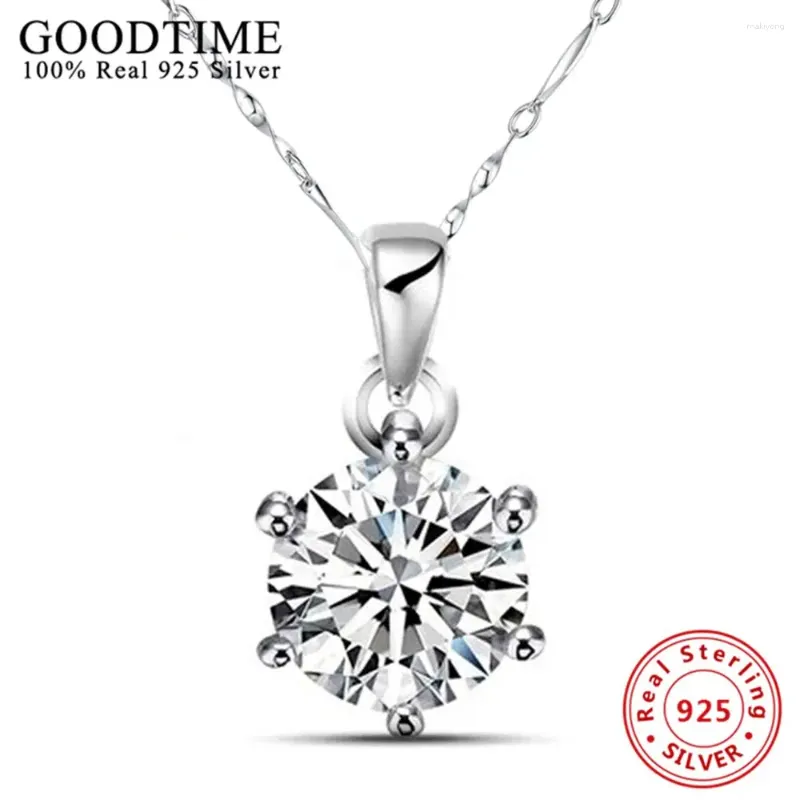 PENDANts Fashion Genuino 925 collana in argento sterling per donne rotonde zircone Cascio Gift Party Gift