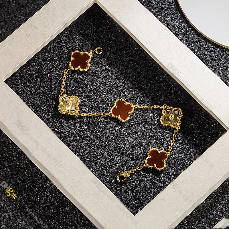 Van Clover Bransoletka Bransoletka Designerska Bransoletka dla kobiet 18K Gold Biżuteria Tytanowa stalowa złota nigdy nie zanikana, złoto/srebro/róża, sklep/21491608