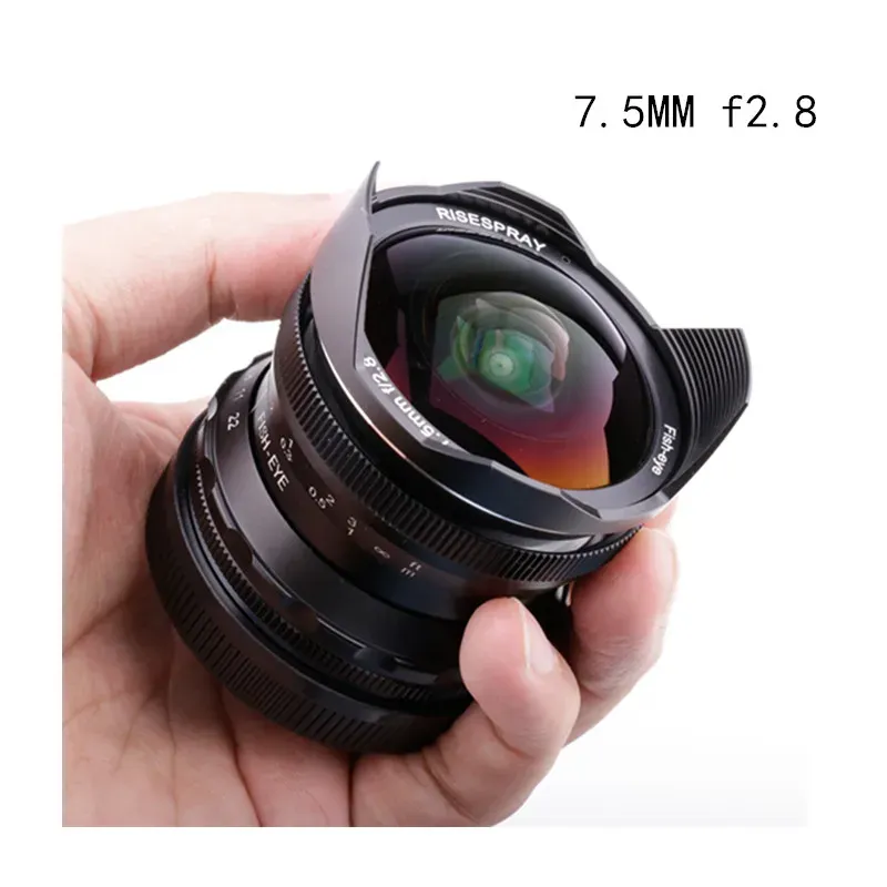 Filters Risespray 7.5mm F2.8 Fisheye Lens 180 Apsc Manual Fixed Lens for Olympus Panasonic Micro 4/3 M4/3 Mount Em1 Em1mark Ii Em5 J