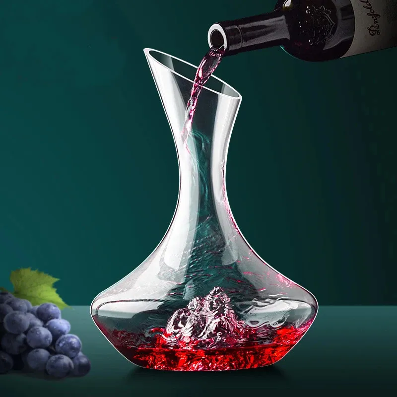 Röd vin Decanter Creative 1500 ml Crystal Glass Wines Whisky Quick Waterfall Iceberg Dispenser Kettle 240407