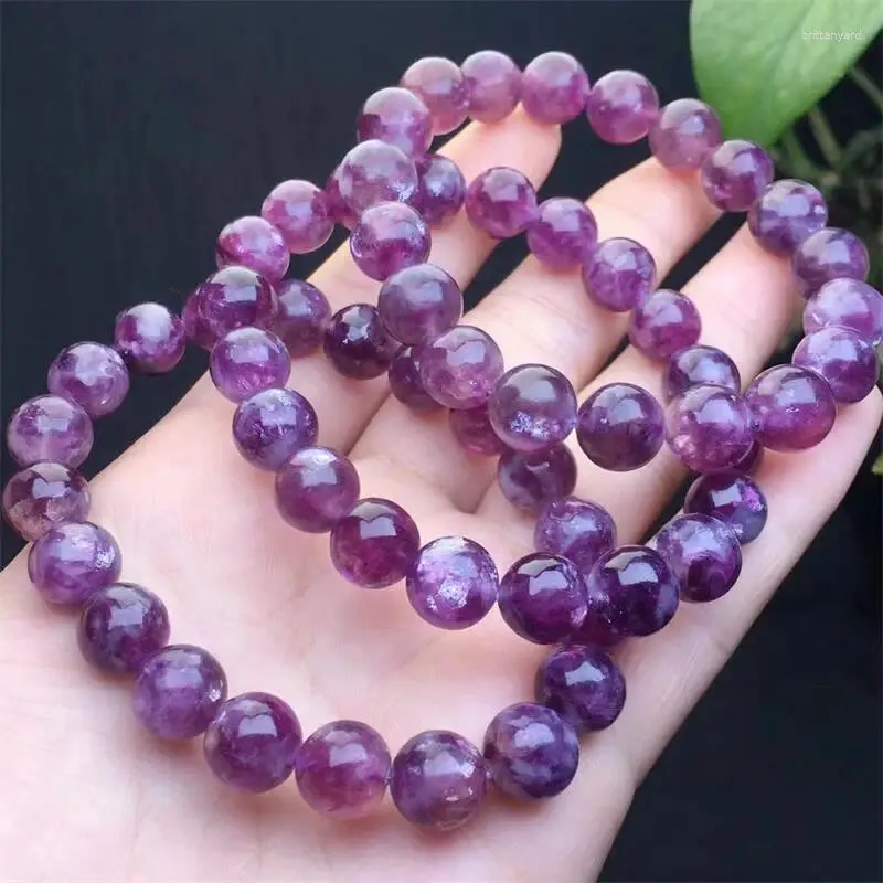 Link Bracelets 10MM Natural Purple Emerald Bracelet Women Beautiful Colorful Crystal Energy Healing Fashion Jewelry 1PCS