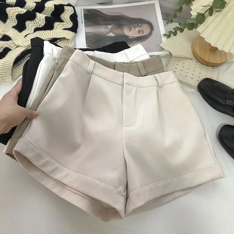 Women's Shorts Lucyever Fashion Wild High Waist Women Simple Solid Color Wide Leg Female Summer Casual Loose Short Pants