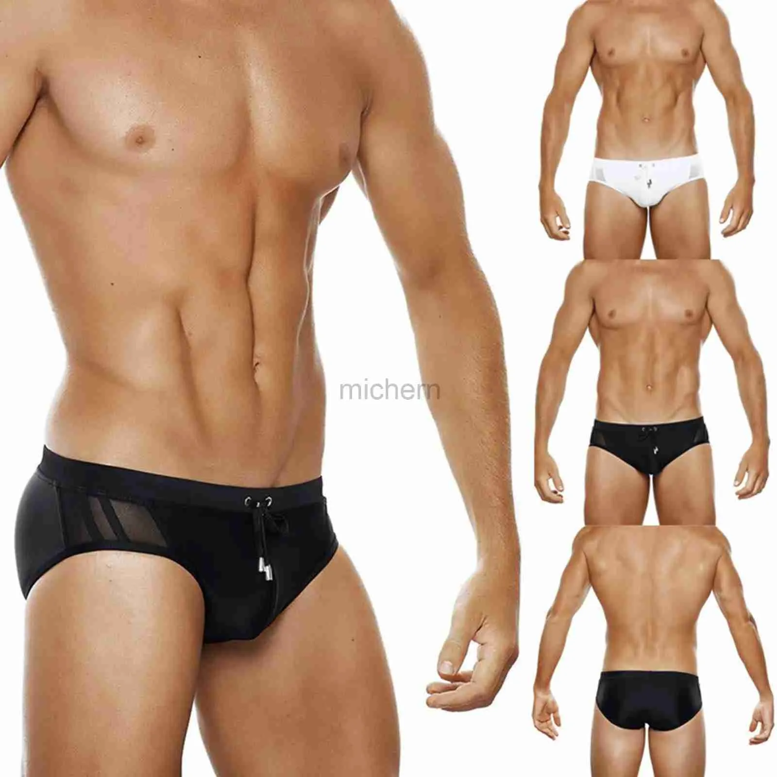 Trajes de baño para hombres Bikini bikini bikini bañeras trajes de baño para hombre traje de baño caliente bañera pantalones cortos gay big bulge slip d240424