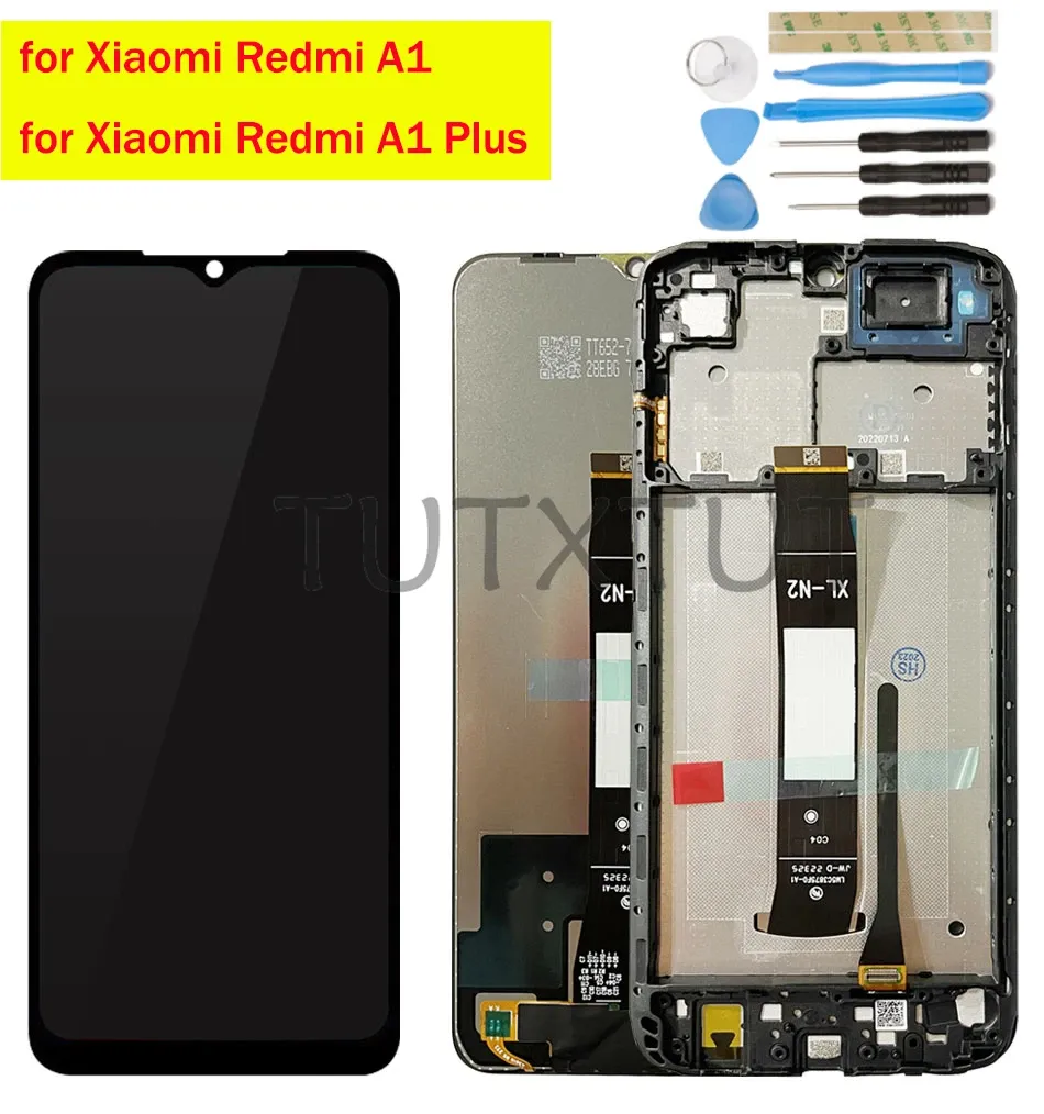 Tassen Originele TuTxtut voor Xiaomi Redmi A1/ A1 Plus LCD Display Screen Touch Digitizer -assemblage met frame -reparatieonderdelen 220733SI