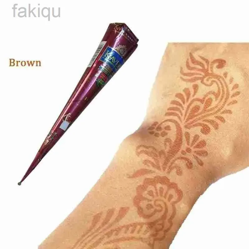 Farba ciała 25G Naturalny indyjski henna brązowy kolor mehndi tatuaż pasta stożka tymczasowe rysunek tatuaż szablon krem ​​do makijażu krem ​​artystyczny D240424