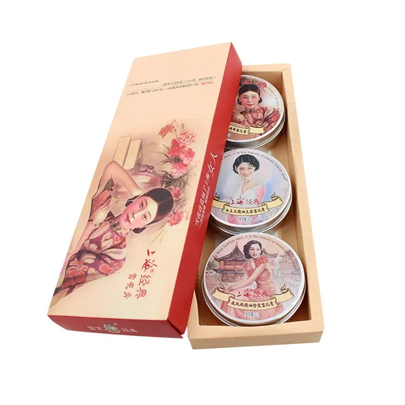 Moisturizers 80ml*3pcs/box Shanghai Lady Snow Cream Facial Care or Hand Care Whitening Day and Night Cream Transition Cream Free Shipping