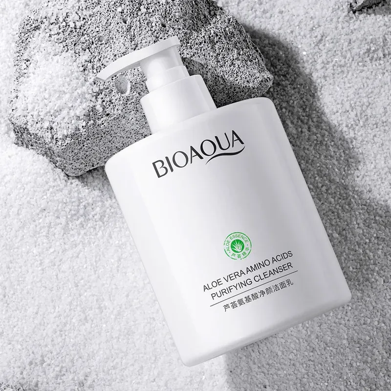 Care BIOAQUA Aloe Vera Facial Cleanser skincare Moisturizing Refreshing Oil Control Remove Blackheads Face Wash Foam Face Cleanser