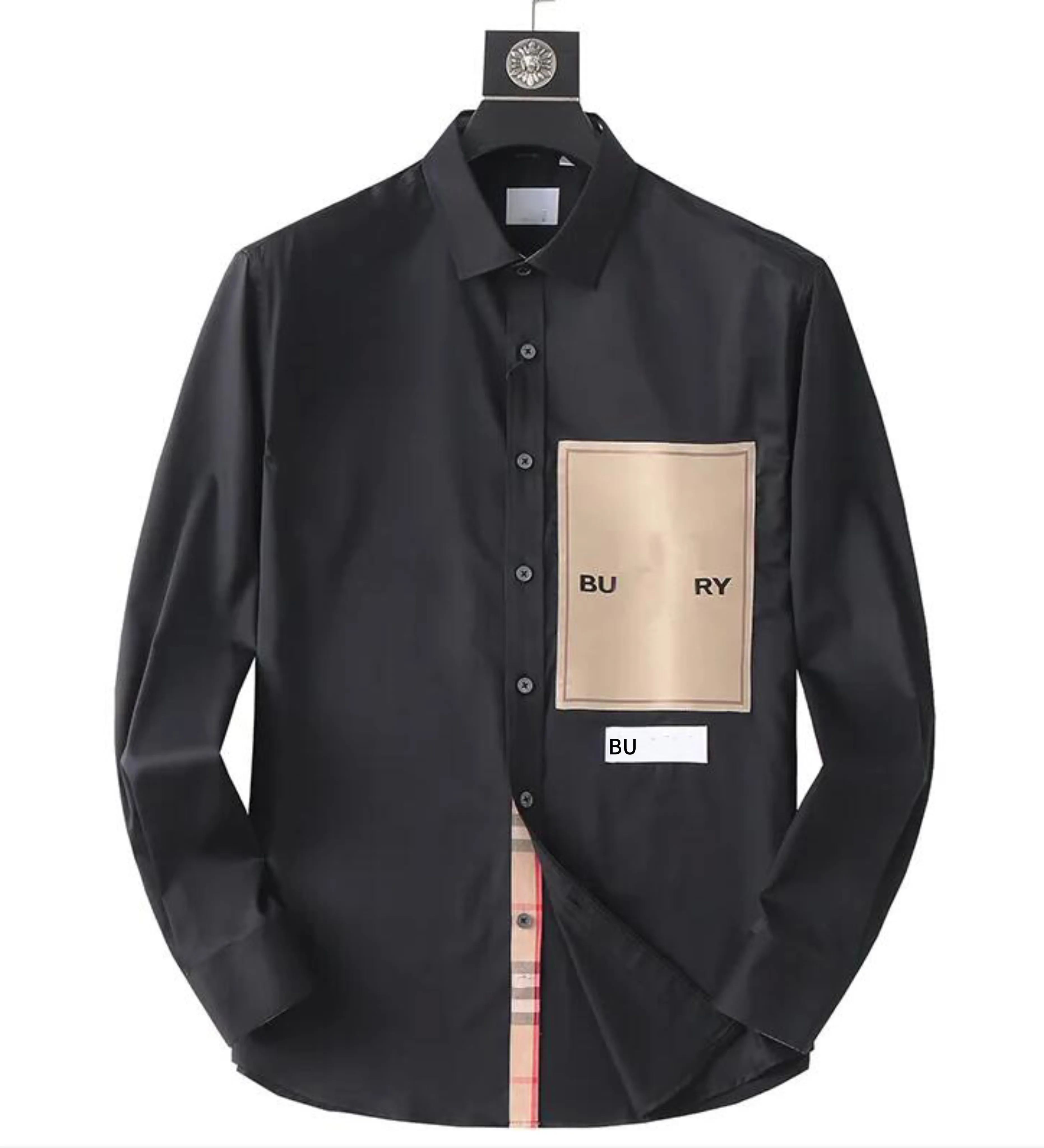 3-ml Luxurys Designers Dress Shirt Mens Femmes porte la mode Men de mode Black Color Business Casual Mens Long Manneve