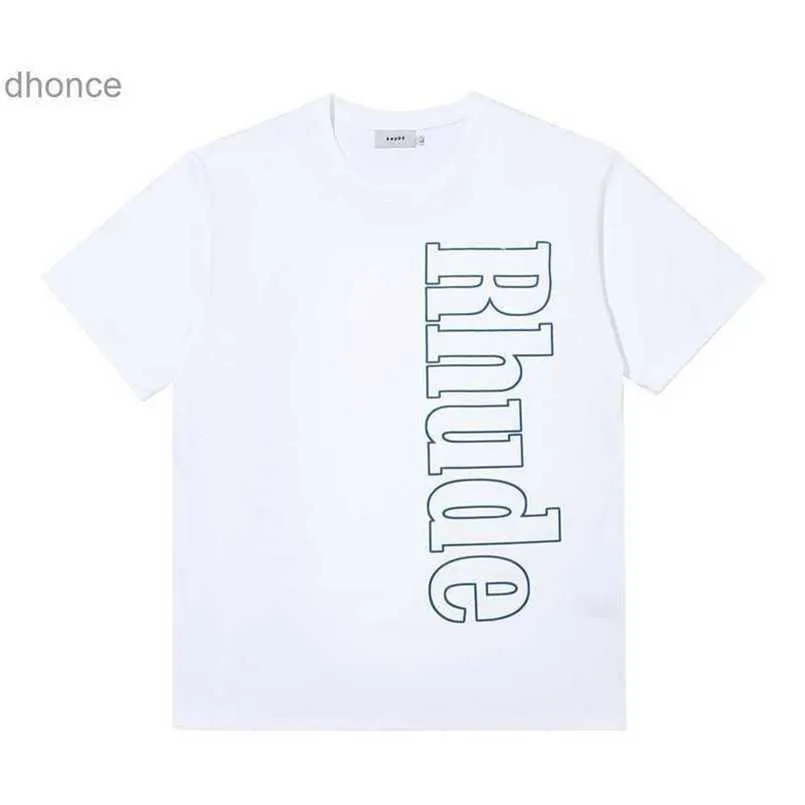 Herres designer kort ärm mode trend hög gata märke bokstäver sommar lös stor t-shirt herrar ins designkänsla ren bomull halvt